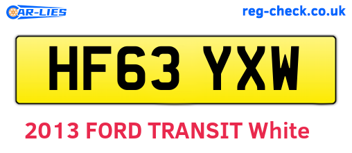 HF63YXW are the vehicle registration plates.