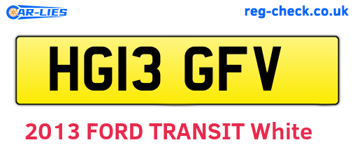 HG13GFV are the vehicle registration plates.