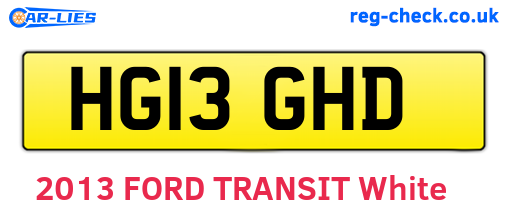 HG13GHD are the vehicle registration plates.