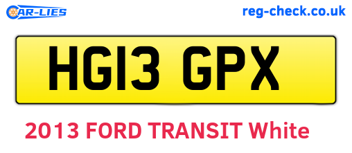 HG13GPX are the vehicle registration plates.