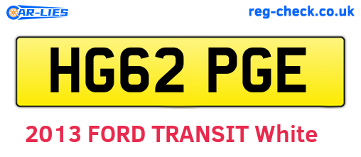 HG62PGE are the vehicle registration plates.