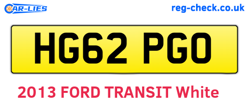 HG62PGO are the vehicle registration plates.
