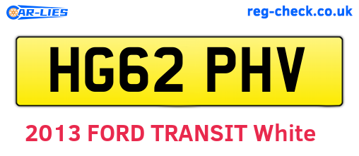 HG62PHV are the vehicle registration plates.