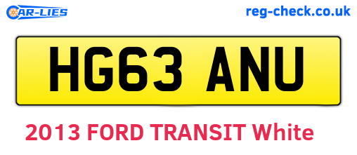 HG63ANU are the vehicle registration plates.