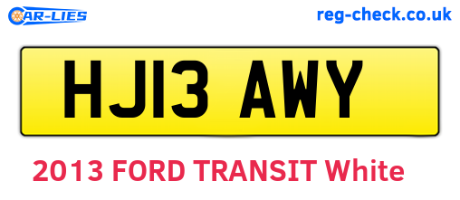 HJ13AWY are the vehicle registration plates.