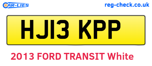 HJ13KPP are the vehicle registration plates.