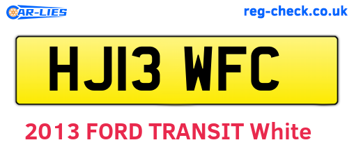 HJ13WFC are the vehicle registration plates.