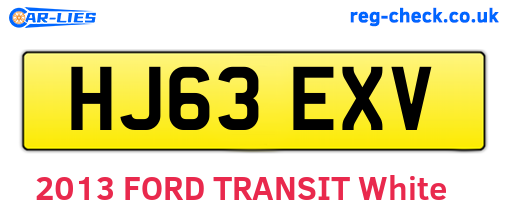 HJ63EXV are the vehicle registration plates.