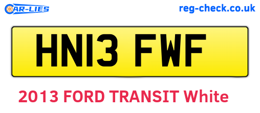 HN13FWF are the vehicle registration plates.