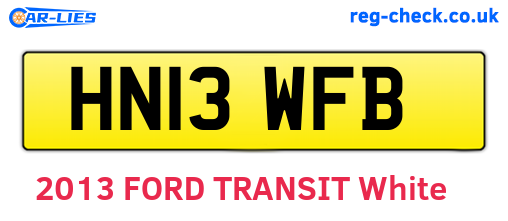 HN13WFB are the vehicle registration plates.
