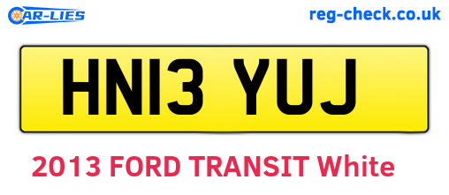 HN13YUJ are the vehicle registration plates.