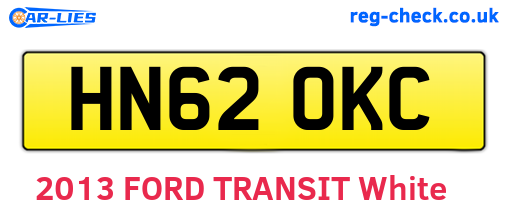 HN62OKC are the vehicle registration plates.