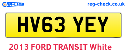 HV63YEY are the vehicle registration plates.