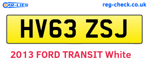 HV63ZSJ are the vehicle registration plates.