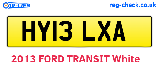 HY13LXA are the vehicle registration plates.