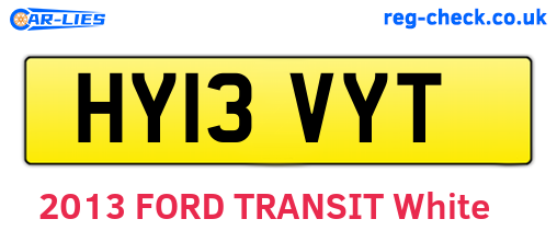 HY13VYT are the vehicle registration plates.