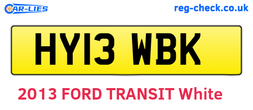 HY13WBK are the vehicle registration plates.