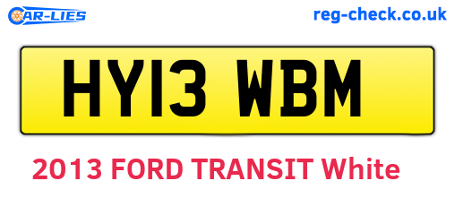 HY13WBM are the vehicle registration plates.