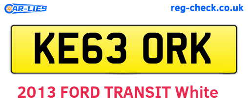 KE63ORK are the vehicle registration plates.