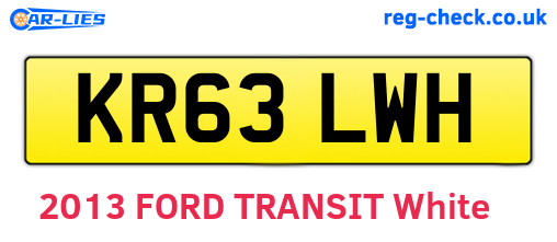 KR63LWH are the vehicle registration plates.