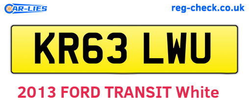 KR63LWU are the vehicle registration plates.