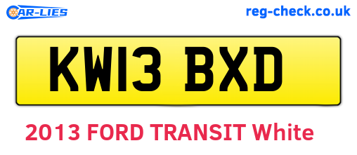 KW13BXD are the vehicle registration plates.