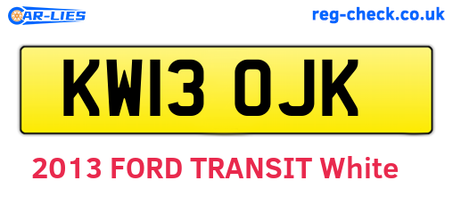KW13OJK are the vehicle registration plates.