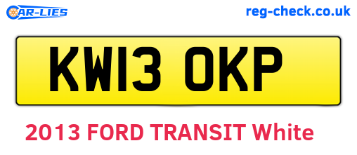 KW13OKP are the vehicle registration plates.