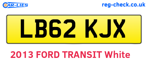 LB62KJX are the vehicle registration plates.