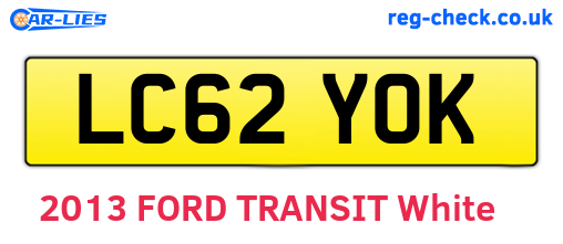 LC62YOK are the vehicle registration plates.