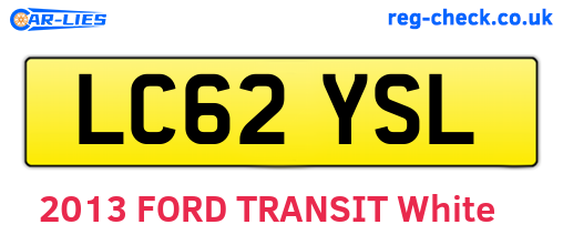 LC62YSL are the vehicle registration plates.