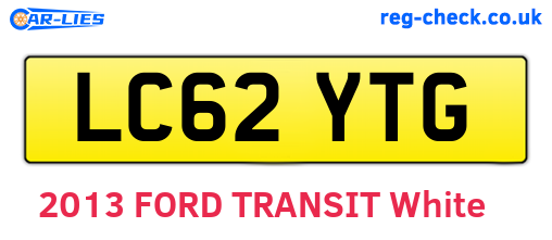 LC62YTG are the vehicle registration plates.