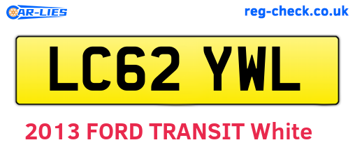 LC62YWL are the vehicle registration plates.