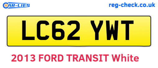 LC62YWT are the vehicle registration plates.
