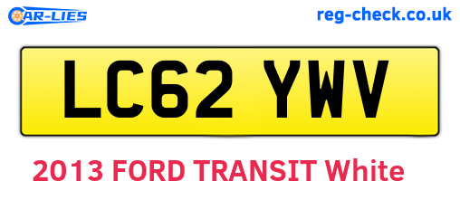 LC62YWV are the vehicle registration plates.