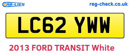 LC62YWW are the vehicle registration plates.
