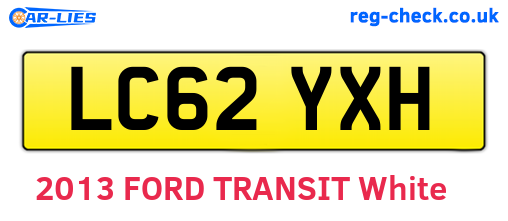 LC62YXH are the vehicle registration plates.