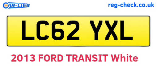 LC62YXL are the vehicle registration plates.