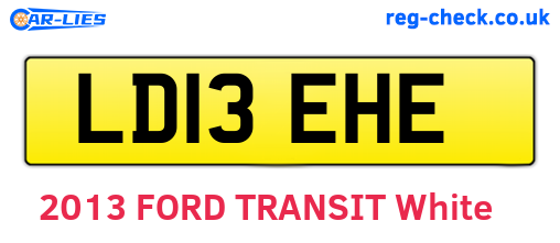 LD13EHE are the vehicle registration plates.