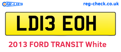 LD13EOH are the vehicle registration plates.