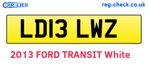 LD13LWZ are the vehicle registration plates.