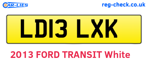 LD13LXK are the vehicle registration plates.