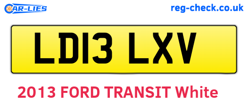 LD13LXV are the vehicle registration plates.