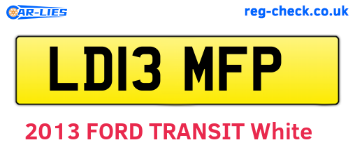 LD13MFP are the vehicle registration plates.