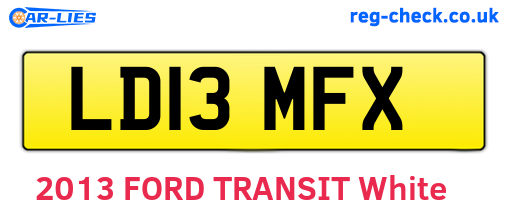 LD13MFX are the vehicle registration plates.