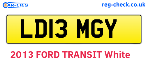 LD13MGY are the vehicle registration plates.