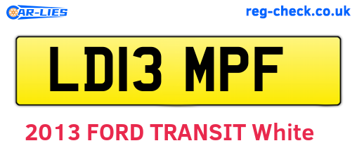 LD13MPF are the vehicle registration plates.