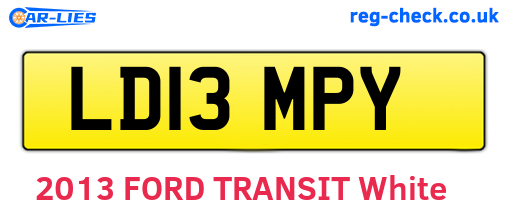 LD13MPY are the vehicle registration plates.