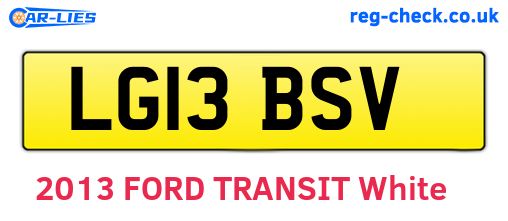 LG13BSV are the vehicle registration plates.