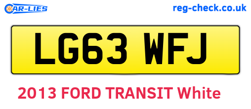 LG63WFJ are the vehicle registration plates.